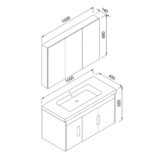 Καθρέφτης ADA 100cm χρ. WHITE MAT κωδ. 3MADA100WHM - Image 2