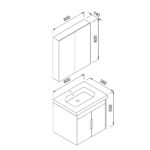 Σετ Έπιπλο Μπάνιου ADA Λευκό MDF 18mm Λάκα 60 9SADA060WHM - Image 2