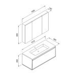 Πάγκος BELLA Μπεζ MDF 18mm Λάκα 100 S3BBEL100SBM 101x46.5x46cm - Image 2