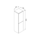 Στήλη BELLA Ανθρακί MDF 18mm Λάκα 35 3CBEL035ANM κρεμαστή - Image 2