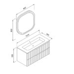 Πάγκος ENZA Ανθρακί MDF 18mm Λάκα 100 S3BENZA100AN 101x46.5x52cm - Image 2