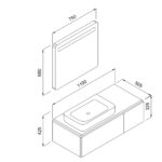 Σετ Έπιπλο Μπάνιου KUZEY Λευκό MDF 18mm Λάκα 110 9SKUZ110WHM - Image 2