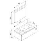 Πάγκος KUZEY Λευκό MDF 18mm Λάκα 80 S3BKUZ080WHM 80x50.5x32.5cm - Image 2