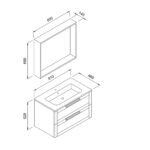 Πάγκος LAGUNA Γκρι MDF 18mm Λάκα 80 S3BLAG080GREY 81x46.50x52cm - Image 2