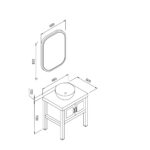 Σετ Έπιπλο Μπάνιου LONDON Λευκό MDF 18mm Λάκα 65 9SLON065WHM - Image 2