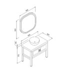 Σετ Έπιπλο Μπάνιου LONDON Λευκό MDF 18mm Λάκα 85 9SLON085WHM - Image 2