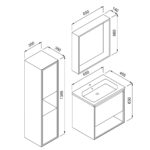 Πάγκος NEW LUNA Λευκό MDF 18mm Λάκα 65 S3BLUNA065WB 65x45.5x63cm - Image 2