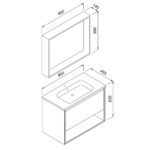 Πάγκος NEW LUNA Λευκό MDF 18mm Λάκα 85 S3BLUNA085W 85x45.5x63cm - Image 2