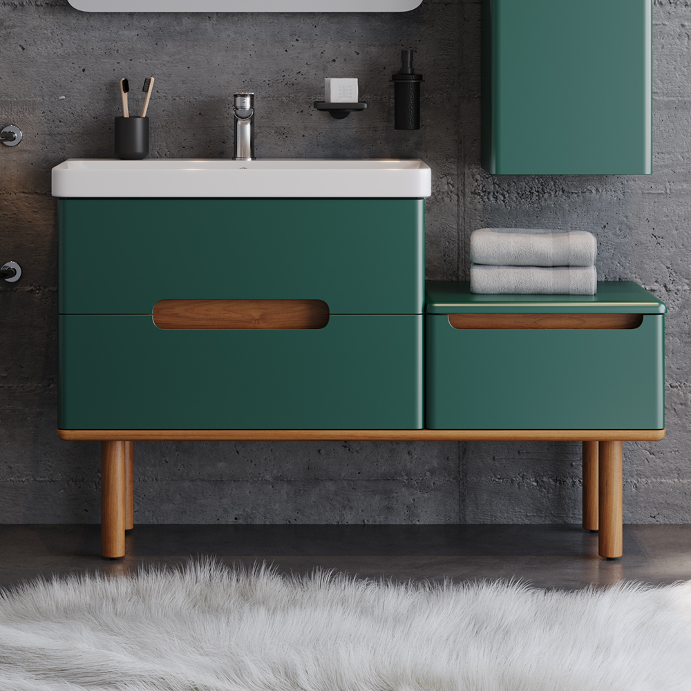 masal-130 Πάγκος MASAL Πράσινο MDF 18mm Λάκα 130 S3BMAS130GRM 130x46x85cm - Image 1