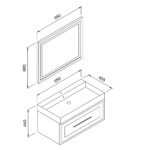 ΚΑΘΡΕΦΤΗΣ NAPOLI  85cm χρ.BLACK  MAT 3MNAP085BLM - Image 2