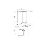 Πάγκος NEON Ανθρακί MDF 18mm 60 S3BNEON060AN 60x41x55.5cm - Image 2