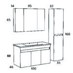 Σετ Έπιπλο Μπάνιου OMEGA GREY OAK 100 9SOM100GOΝW Πάγκο 97x44x60cm - Image 4