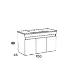 Πάγκος OMEGA GREY OAK 100 S3BOM100GO0 97x44x60cm, Νιπτήρας 100x45 - Image 2