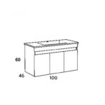 Πάγκος OMEGA BERLIN 100 S3BOM100BER 97x44x60cm, Νιπτήρας 100×45cm - Image 2