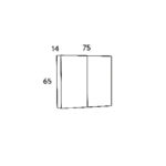 Καθρέφτης OMEGA BERLIN 75 3MOM075BE0W με ντουλάπια 73x14x65cm - Image 2