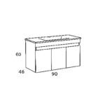 Πάγκος OMEGA GREY OAK 100 S3BOM100GO0 97x44x60cm, Νιπτήρας 100x45 - Image 3