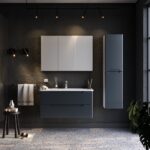 Σετ Έπιπλο Μπάνιου PERLA Ανθρακί με λευκά πλαινα MDF 18mm Λάκα 100 9SPER100ANM