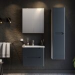 Σετ Έπιπλο Μπάνιου PERLA Ανθρακί με λευκά πλαινα MDF 18mm Λάκα 60 9SPER060ANM