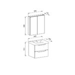 Πάγκος PERLA Ανθρακί με λευκά πλαινα MDF 18mm Λάκα 60 S3BPERL060AN 60x46x53cm - Image 2