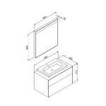 Πάγκος RODOS Ασημί MDF 18mm Λάκα 85 S3BROD085SB 85x50x51cm - Image 2