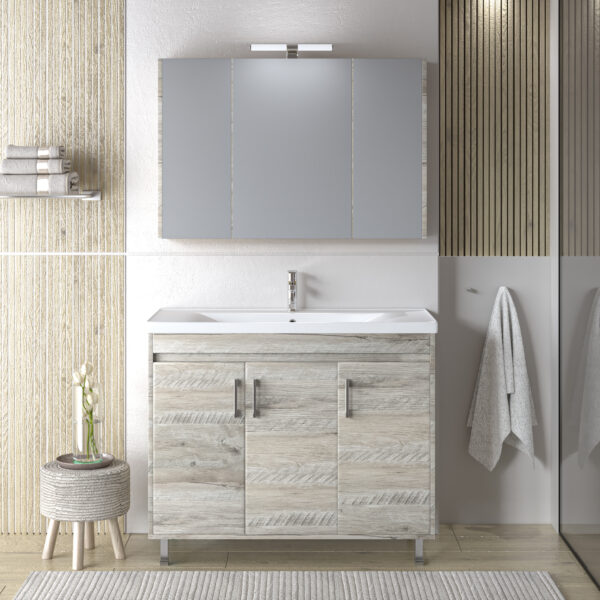 Σετ Έπιπλο Μπάνιου SAVINA NATURAL OAK 100 9SSA100NO0W Πάγκος 97x44x83cm