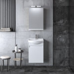 Σετ Έπιπλο Μπάνιου SIENA WHITE 45 9SSI045GL0W Πάγκος 41x25x60cm, Νιπτήρας 45x37cm