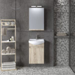 Σετ Έπιπλο Μπάνιου SIENA SONOMA 45 9SSI045SN0W Πάγκο 41x25x60cm, Νιπτήρας 45x37cm