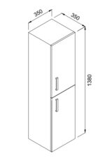 Στήλη SANTA χρ. Beige MDF 18mm 35 3CSAN035BEM κρεμαστή - Image 2