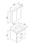 ΚΑΘΡΕΦΤΗΣ SANTA   60cm. χρ.BEIGE MAT 3MSAN060BEM - Image 3