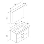 Πάγκος SANTA χρ. Beige MDF 18mm 80 S3BSANT080BE 80x40x52cm - Image 2