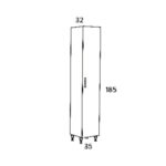 Στήλη SIENA HARMONY NEW 35 3CSI035HN0 με ποδαράκια 35x32x185cm - Image 2