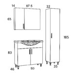 Σετ Έπιπλο Μπάνιου SIENA WHITE 90 9SSI090GL0W Πάγκο 90x34x83cm - Image 7