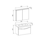 ΚΑΘΡΕΦΤΗΣ SMILE 85cm. χρ. BAROK MAT 3MSMI085WBM - Image 2