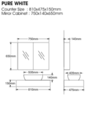 TOP ΒΑΣΗ STONE 80cm χρ,WHITE με γκρι νερά S3BTOP-CT1-81WH - Image 2