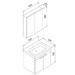 Σετ Έπιπλο Μπάνιο TREND Ανθρακί MDF 18mm Λάκα 60 9STRE060ABM - Image 2