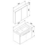 Σετ Έπιπλο Μπάνιο TREND Ανθρακί MDF 18mm Λάκα 80 9STRE080ABM - Image 2