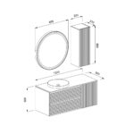 Σετ Έπιπλο Μπάνιου VIEN Ανθρακί MDF 18mm Λάκα 120 9SVIE120ANBM - Image 2