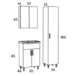 Σετ Έπιπλο Μπάνιου SIENA WHITE 55 9SSI055GL0W Πάγκο 51x34x83cm - Image 7