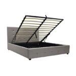 Κρεβάτι Roi pakoworld με αποθηκευτικό χώρο pu γκρι ματ 160x200εκ - Image 2