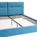 Κρεβάτι Ikina pakoworld βελούδο σε πετρόλ απόχρωση 160x200εκ - Image 4