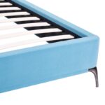 Κρεβάτι Ikina pakoworld βελούδο σε πετρόλ απόχρωση 160x200εκ - Image 5