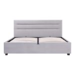 Κρεβάτι Molito pakoworld βελούδο σε γκρι απόχρωση με αποθηκευτικό χώρο160x200εκ - Image 2