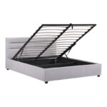 Κρεβάτι Molito pakoworld βελούδο σε γκρι απόχρωση με αποθηκευτικό χώρο160x200εκ - Image 3