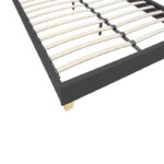 Κρεβάτι Mago pakoworld ύφασμα σε ανθρακί απόχρωση με ξύλινο πόδι 160x200εκ - Image 3