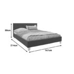 Κρεβάτι Mago pakoworld ύφασμα σε ανθρακί απόχρωση με ξύλινο πόδι 160x200εκ - Image 5