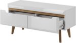 Έπιπλο Τηλεόρασης Nordi Λευκό+Higloss λευκό+Riviera 107x50x40cm - Image 2