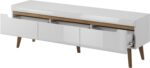 Έπιπλο τηλεόρασης Nordi Λευκό + Higloss λευκό + Riviera 160x50x40cm - Image 2