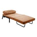 Πολυθρόνα-κρεβάτι Fancy pakoworld βελούδο σε σάπιο μήλο απόχρωση και πόδι μαύρο μέταλλο 95x98x70εκ - Image 2