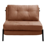 Πολυθρόνα-κρεβάτι Fancy pakoworld βελούδο σε σάπιο μήλο απόχρωση και πόδι μαύρο μέταλλο 95x98x70εκ - Image 4