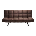 Καναπές - κρεβάτι 3θέσιος Freddo pakoworld βελούδο καφέ 181x81x86εκ - Image 4